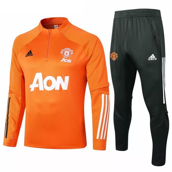 Chandal Manchester United 2020 2021 Naranja Negro